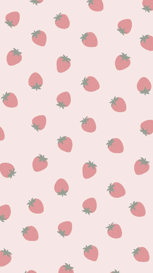 Pastel Strawberry Random Pattern Wallpaper