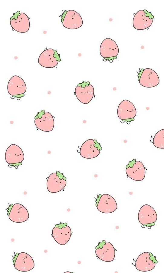 Pastel White Strawberry Wallpaper