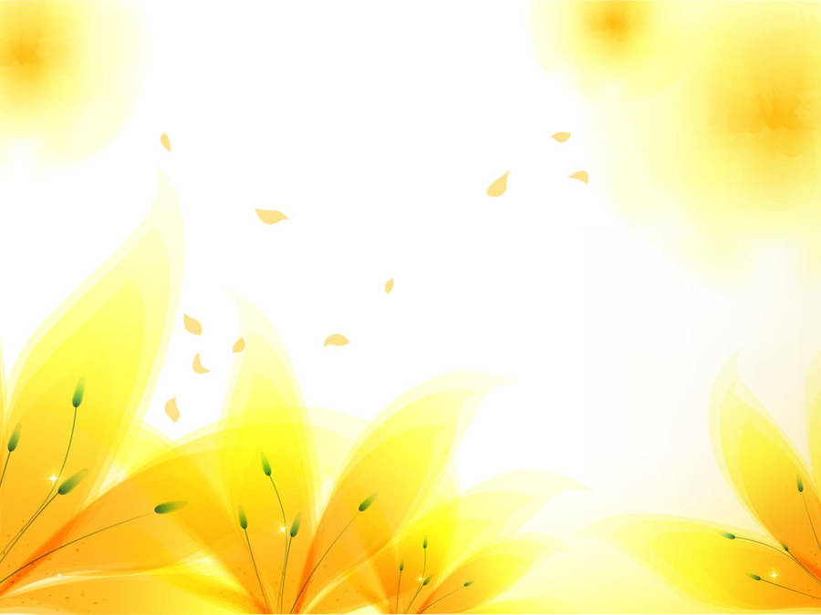 Pastel Yellow Flower Border Design Wallpaper