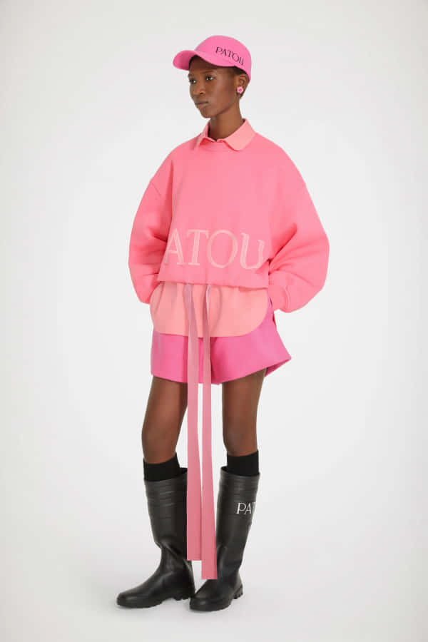 Patou Cropped Drawstring Sweatshirt Wallpaper