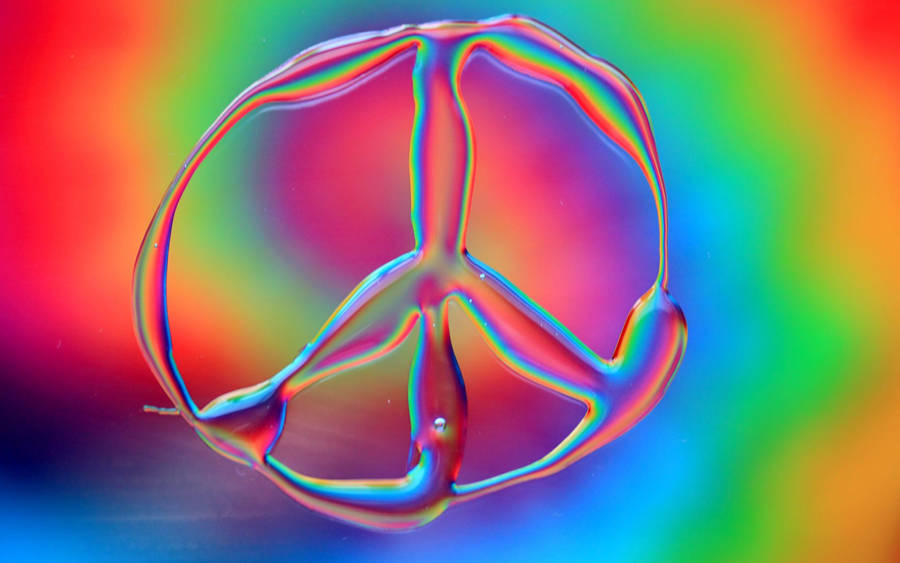 Peace Sign Liquid State Tie Dye Wallpaper
