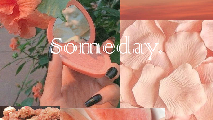 Peach Colored Aesthetic Laptop Wallpaper