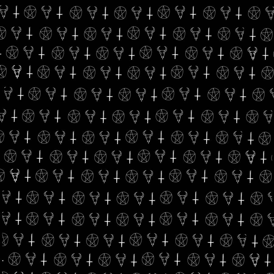 Pentagram Bull And Inverted Cross Wallpaper