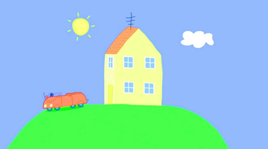 Peppa Pig's Pink House And Red Car! Wallpaper