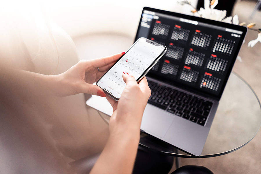 Person Working With Macbook Air 2020 Wallpaper