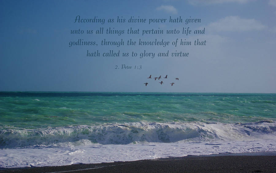 Peter 1:3 Bible Verse Laptop Wallpaper