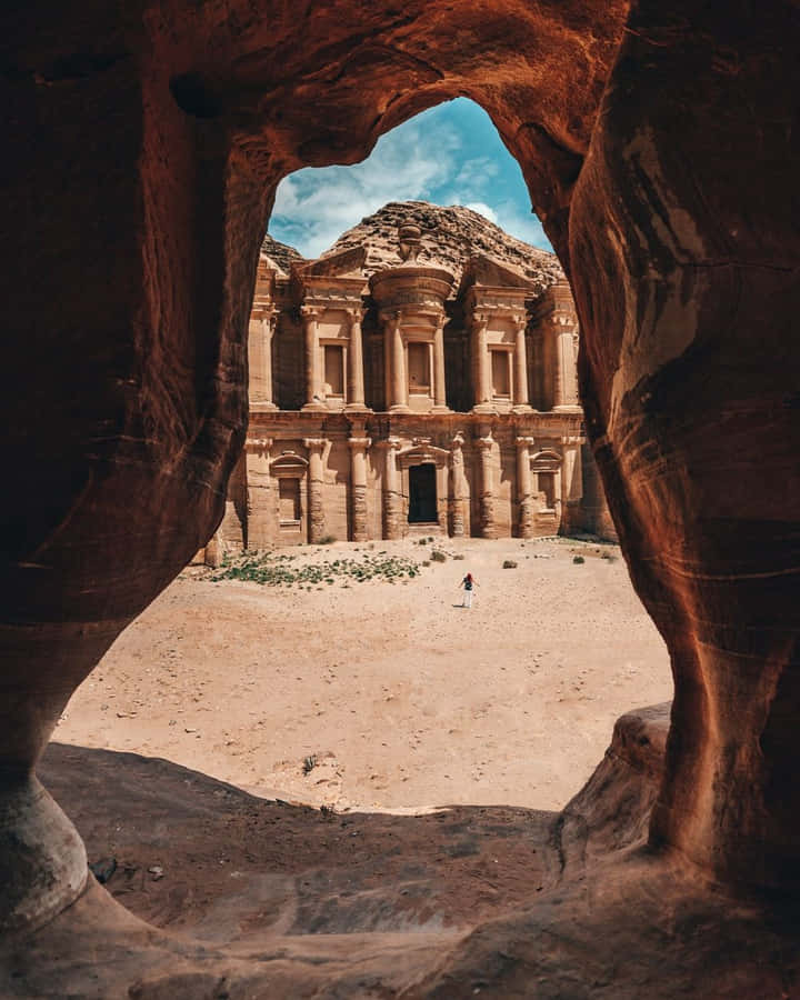 Petra View From A Cave Wallpaper