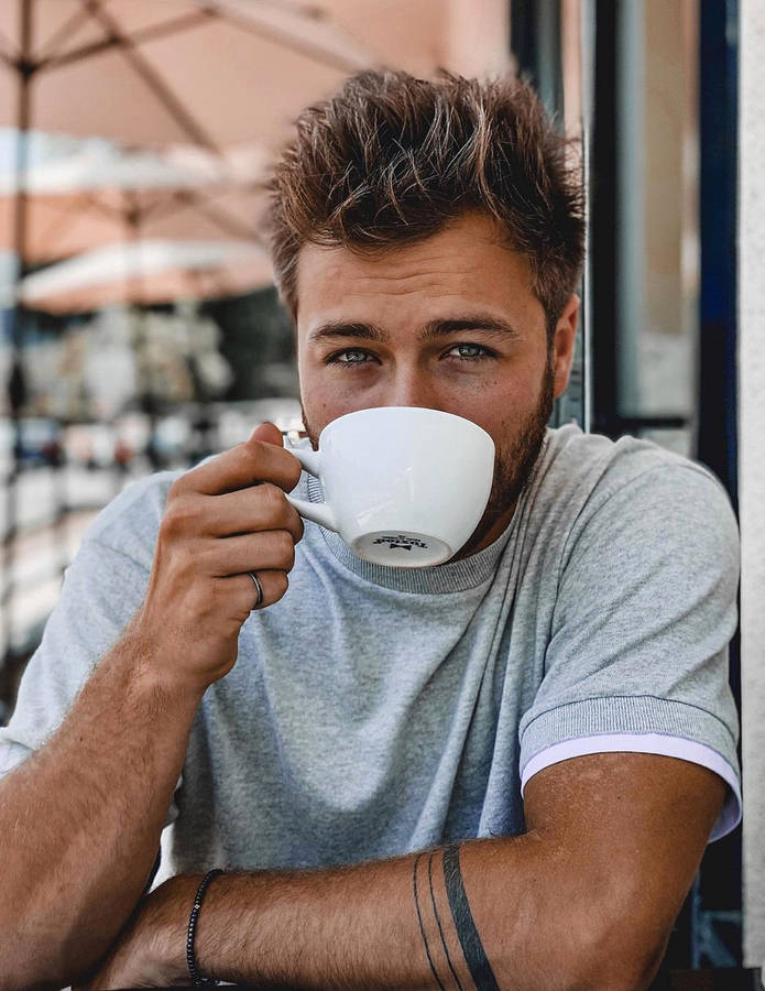 Peyton Meyer Coffee Cup Wallpaper