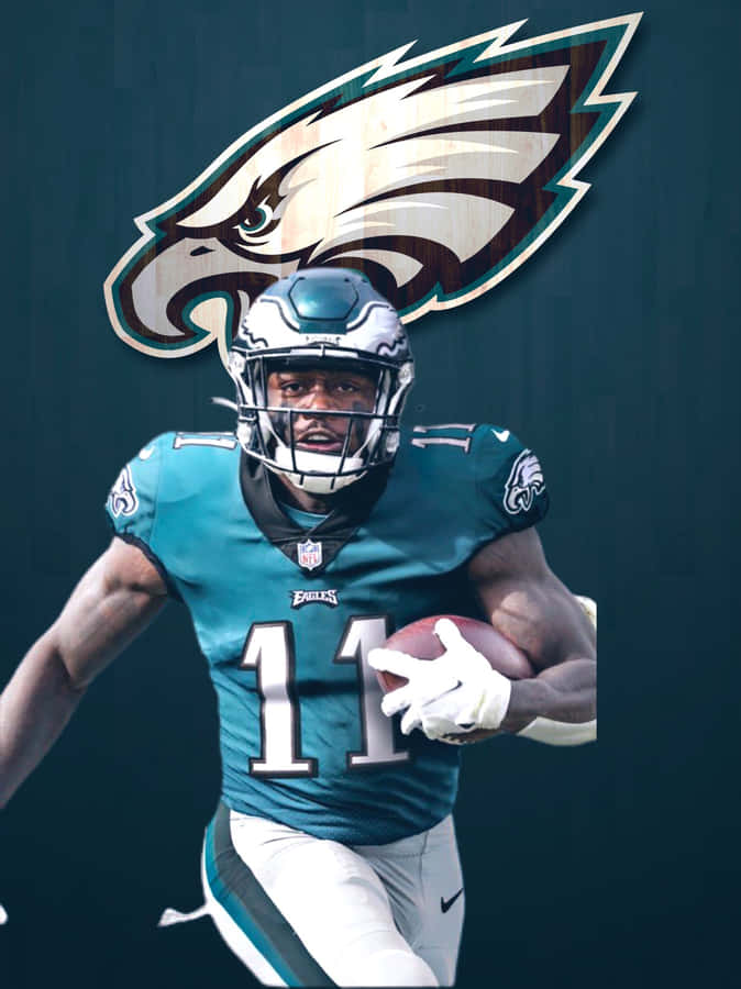 Philadelphia Eagles Logo Aj Brown Wallpaper