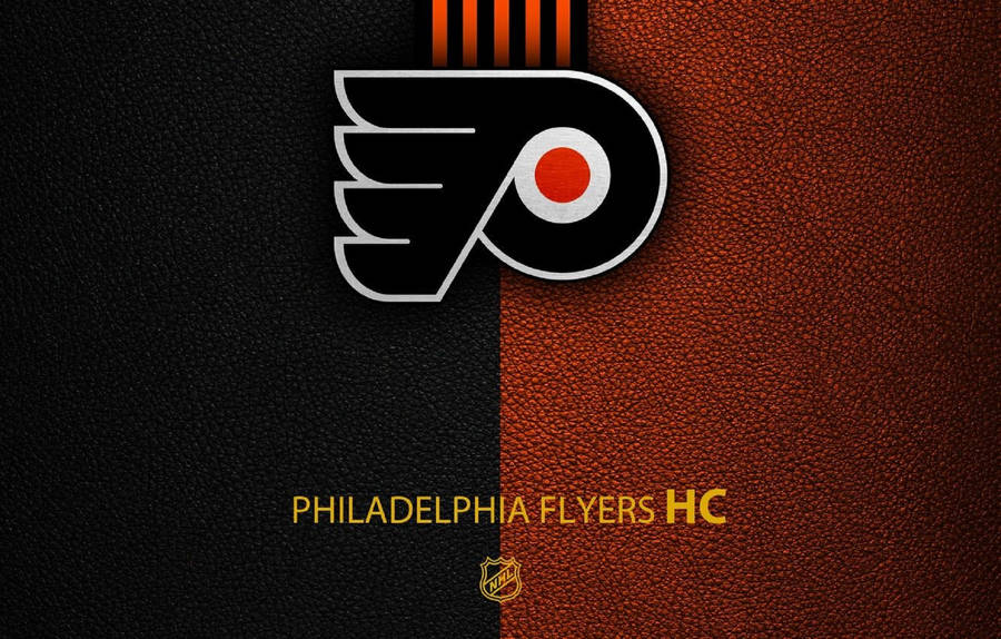 Philadelphia Flyers Logo On Leather Wallpaper
