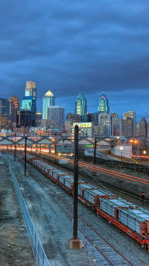 Philadelphia Skyline Railroad Wallpaper