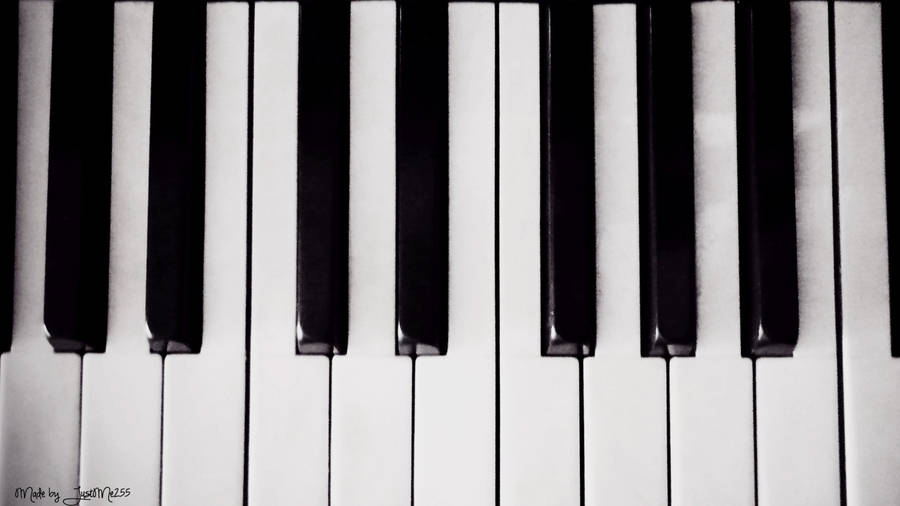 Piano Keyboard Top View Wallpaper