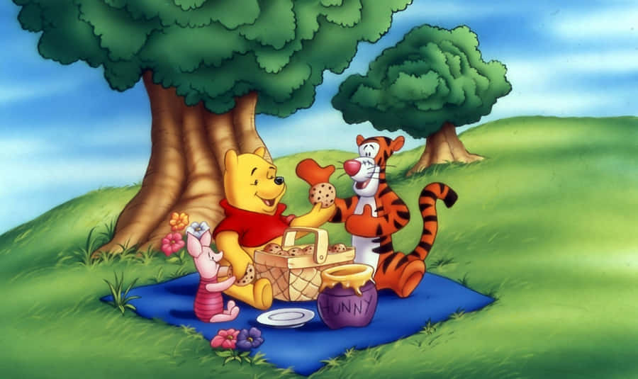 Picnic Winnie The Pooh Tiger Piglet Wallpaper