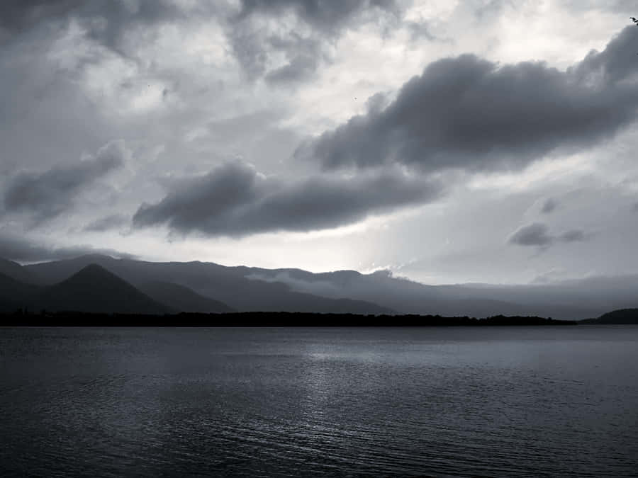 Picture Of A Black And White Sky With Billowy Clouds Wallpaper