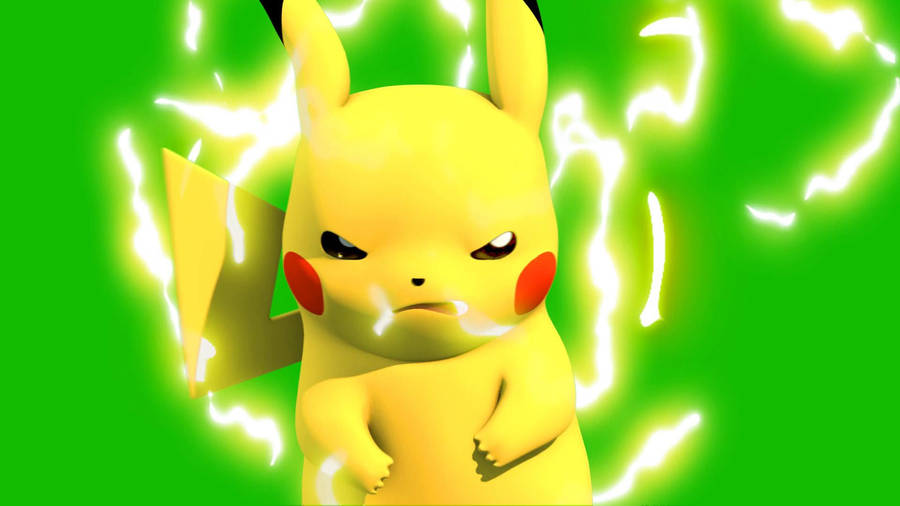Pikachu 3d Thunderbolt Effect Wallpaper