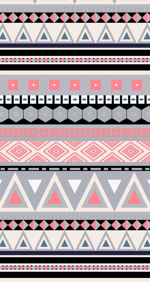 Pink And Black Tribal Pattern Wallpaper