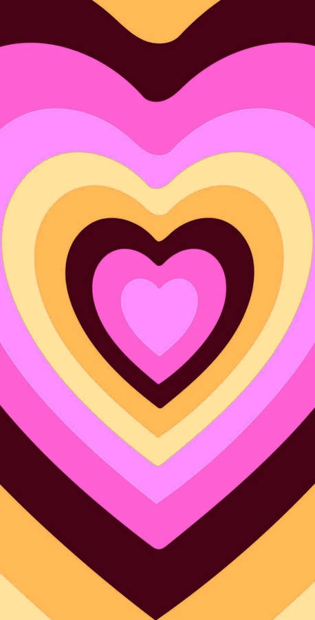 Pink And Orange Wildflower Heart Wallpaper