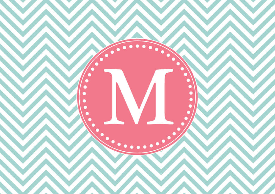 Pink And White M Monogram Desktop Wallpaper