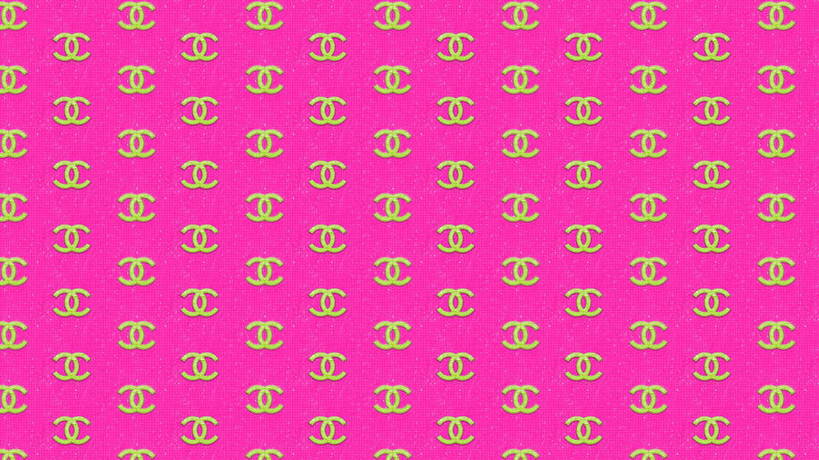 Pink And Yellow Chanel Logo Wallpaper