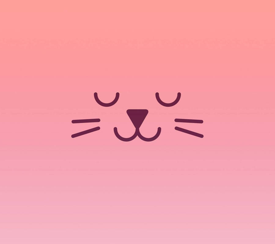 Pink Cat Drawing Wallpaper