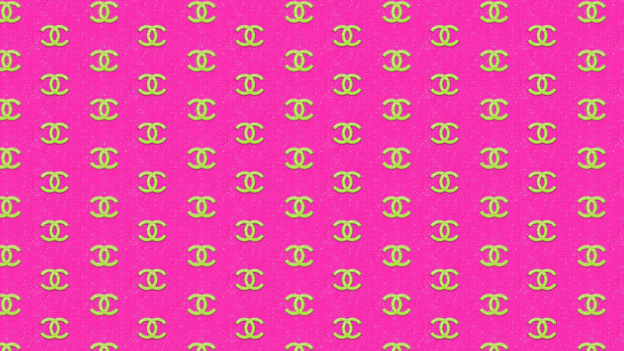 Pink Chanel Logo With Gold Wallpaper