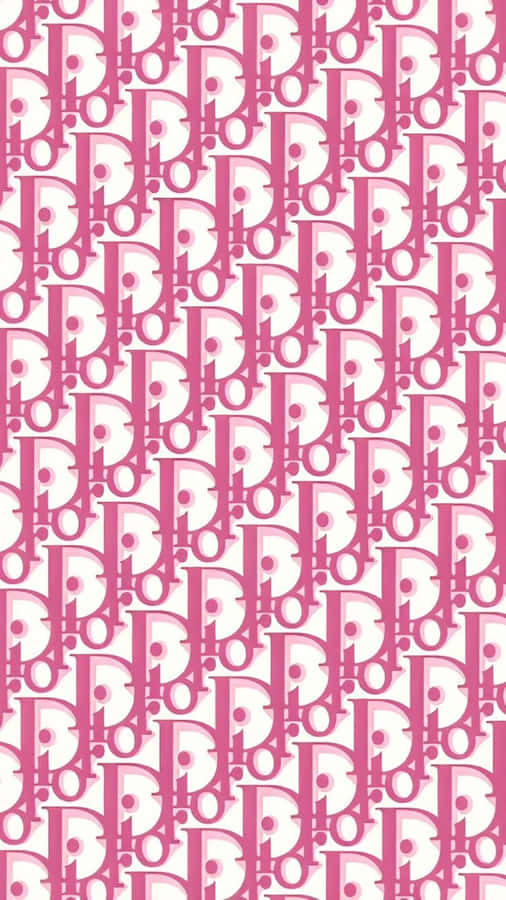 Pink Christian Dior Monogram Pattern Wallpaper