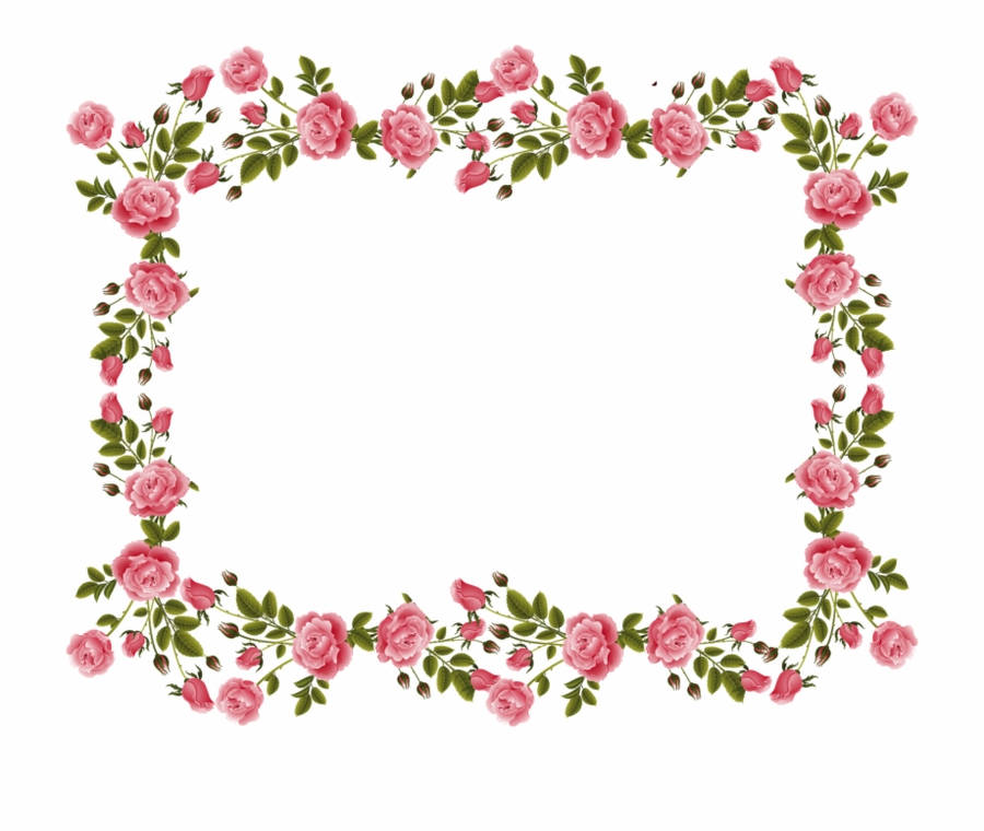 Pink Flower Border Clipart Wallpaper
