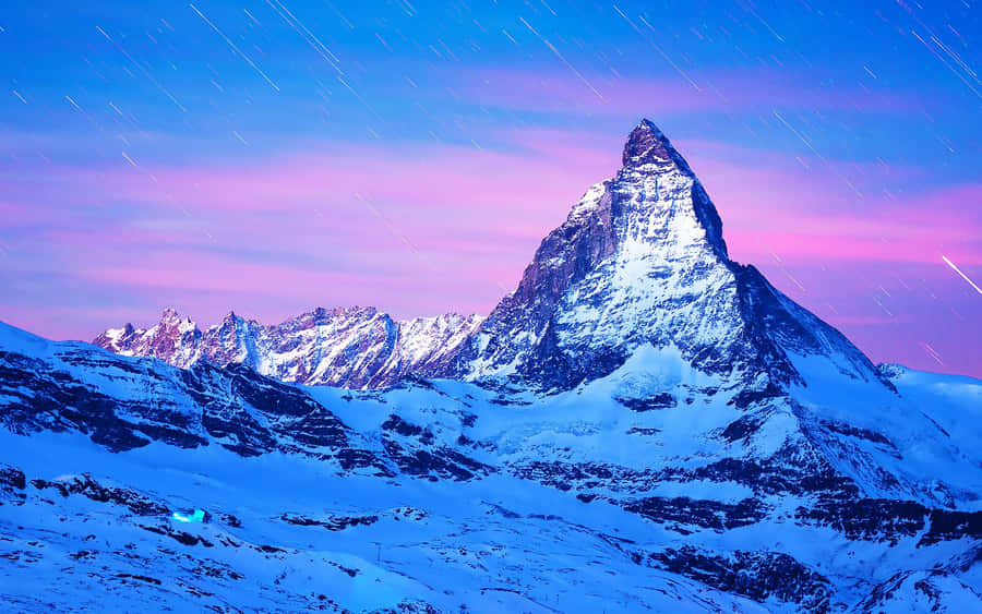 Pink Gradient Sky At The Matterhorn Wallpaper
