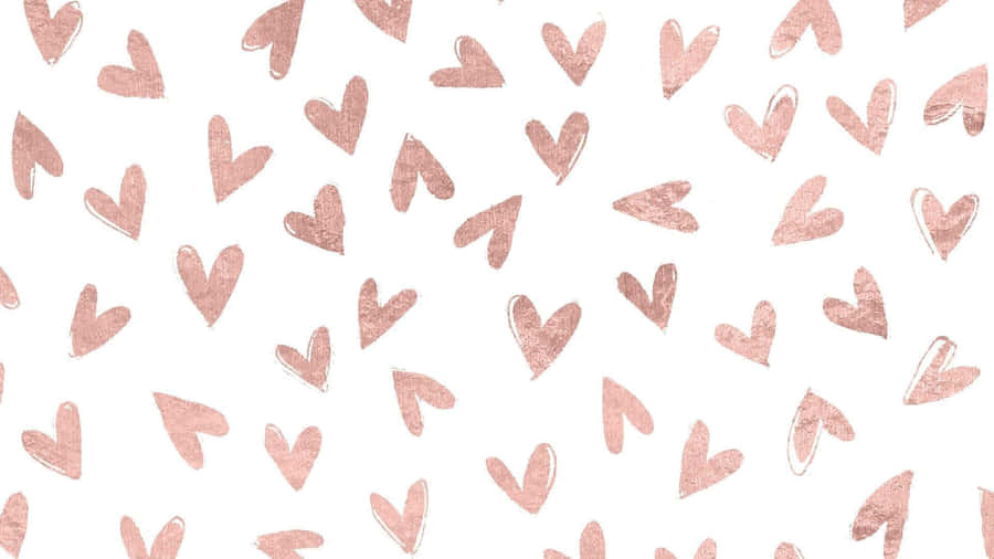 Pink Hearts On White Background Wallpaper