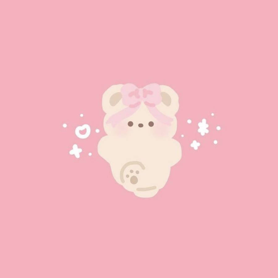 Pink Kawaii Bear Wallpaper