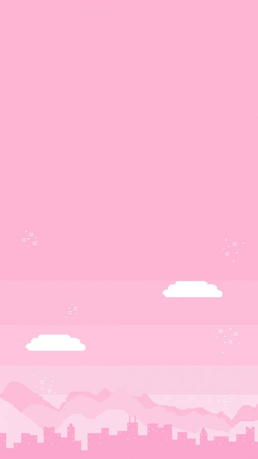 Pink Kawaii City Wallpaper