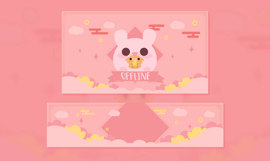 Pink Kawaii Rabbit Twitch Stream Design Wallpaper