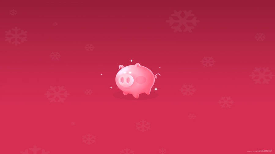 Pink Pig Minimalist Wallpaper