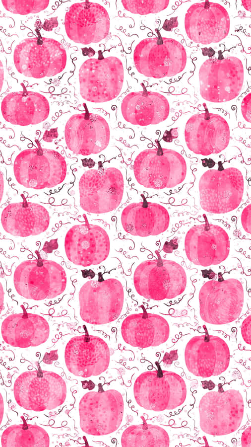 Pink Pumpkins On A White Background Wallpaper