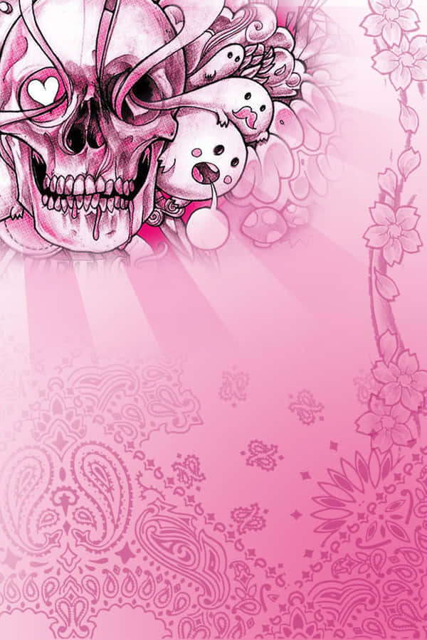 Pink Skull; Wallpaper