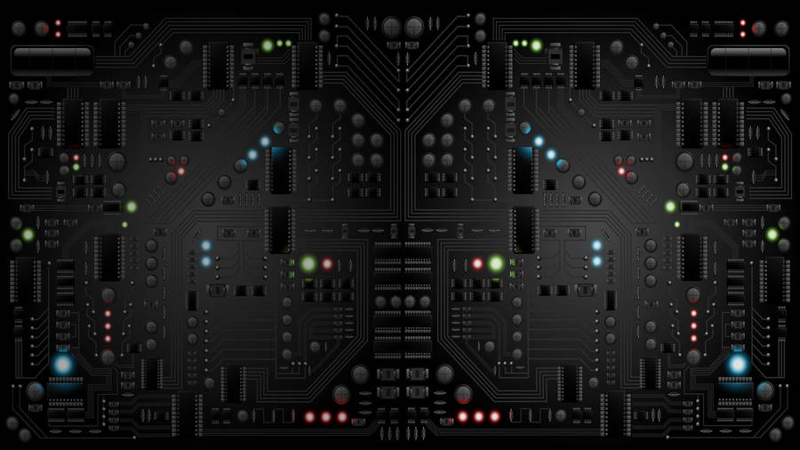Pitch Black Circuit Board Surface Wallpaper