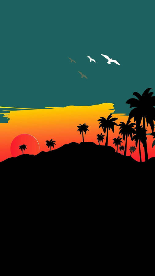 Pixel 4 Animated Tropical Island Wallpaper