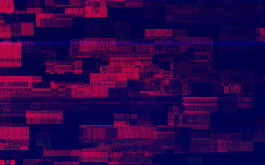 Pixelated Red Glitch Art Wallpaper