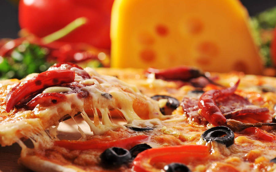 Pizza Hut Stretching Mozzarella Cheese Wallpaper