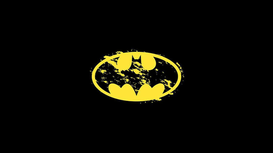 Plain Batman Laptop Black And Yellow Digital Art Wallpaper