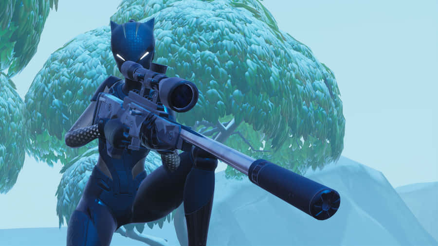 Play The Popular Battle Royale Game, Fortnite, With Lynx And Her Fierce Feline Power! Wallpaper