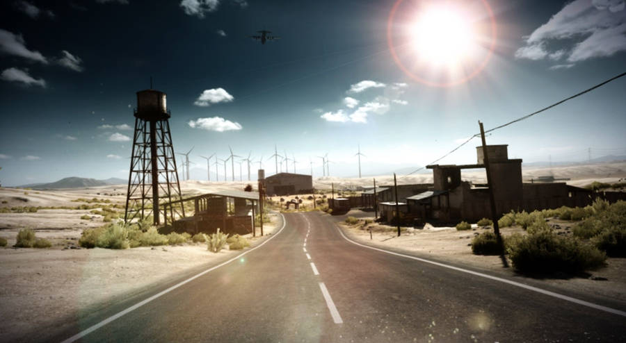 Player Exploring Desert Town In Battlegrounds Hd Wallpaper