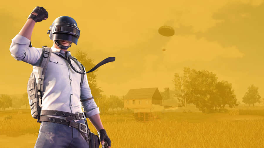 Player Unknown Battlegrounds Helmet Man Yellow Aesthetic Wallpaper