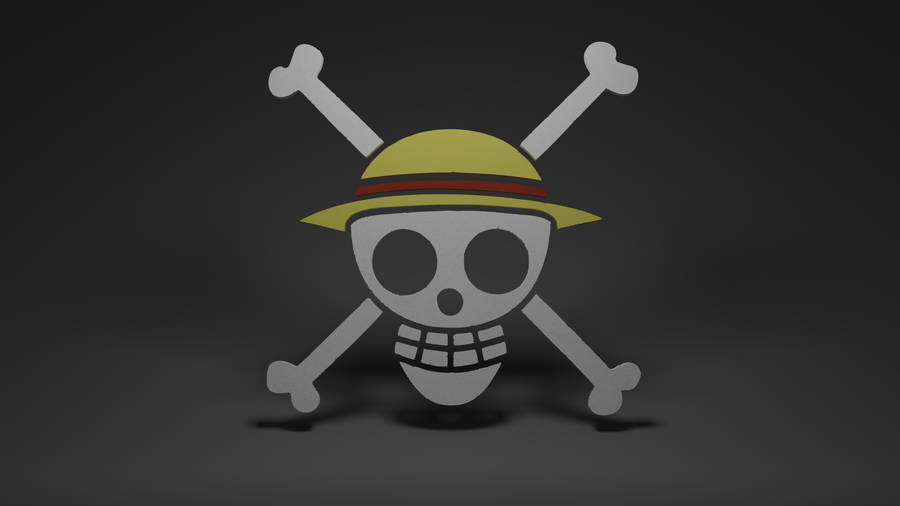 Playful And Brave: Luffy From One Piece Blue Wallpaper