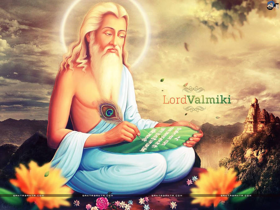 Poet Valmiki On Mountain Wallpaper