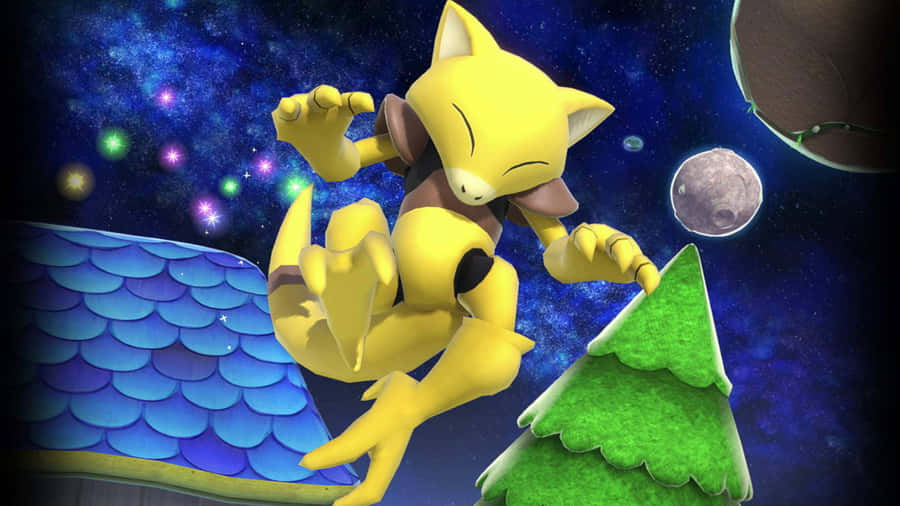 Pokémon Christmas Tree With Abra Wallpaper