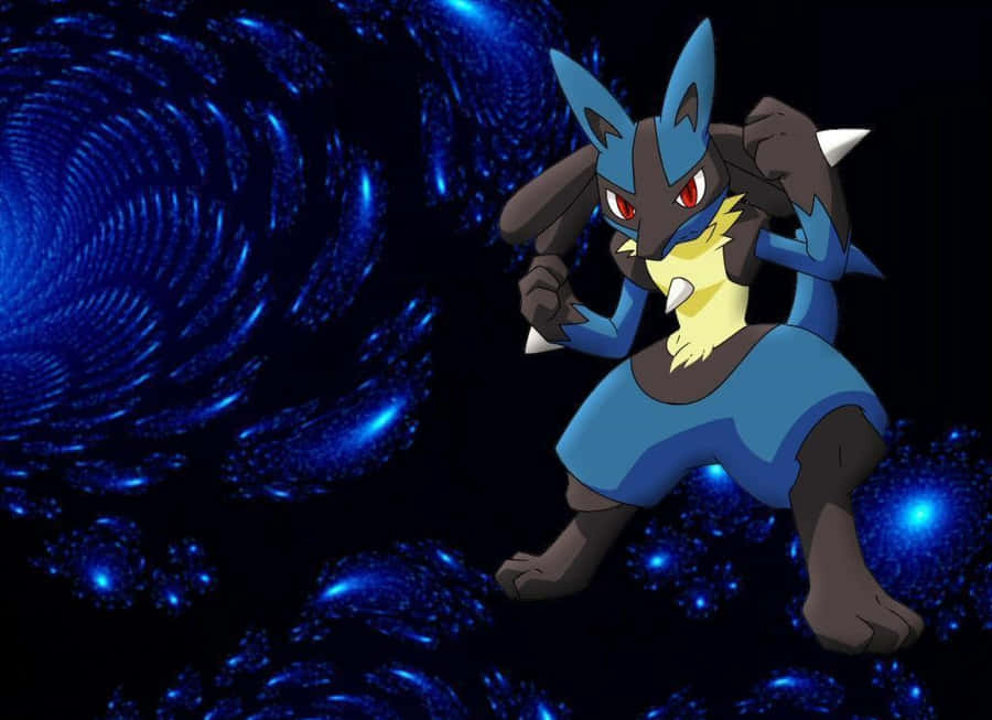Pokemon Lucario Blue Galaxy Pattern Wallpaper