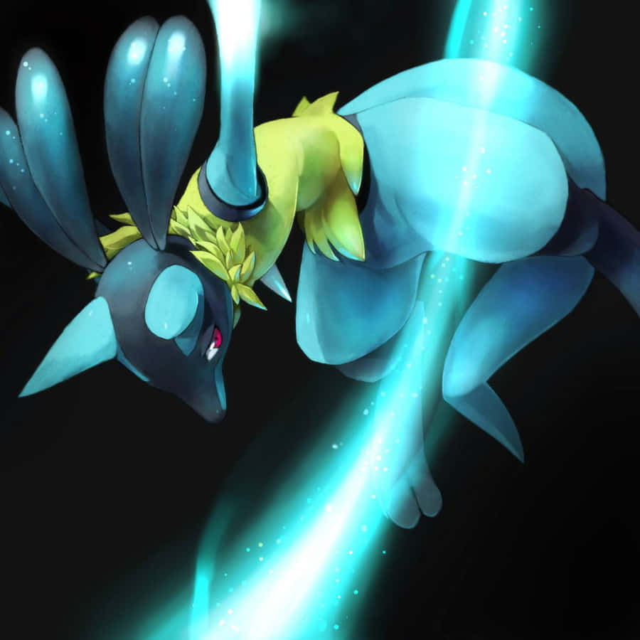 Pokemon Lucario With Shiny Green Light Wallpaper