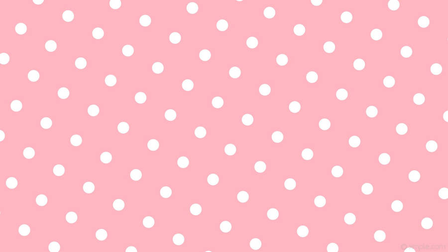 Polka Dots White Pattern On Pink Wallpaper