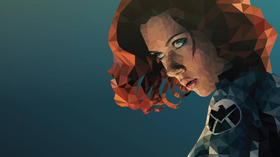 Polygon Art Black Widow Wallpaper